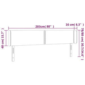 vidaXL Tête de lit à oreilles vert foncé 203x16x78/88 cm Velours