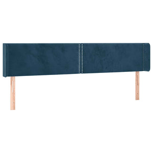 vidaXL Tête de lit à oreilles bleu foncé 203x16x78/88 cm Velours