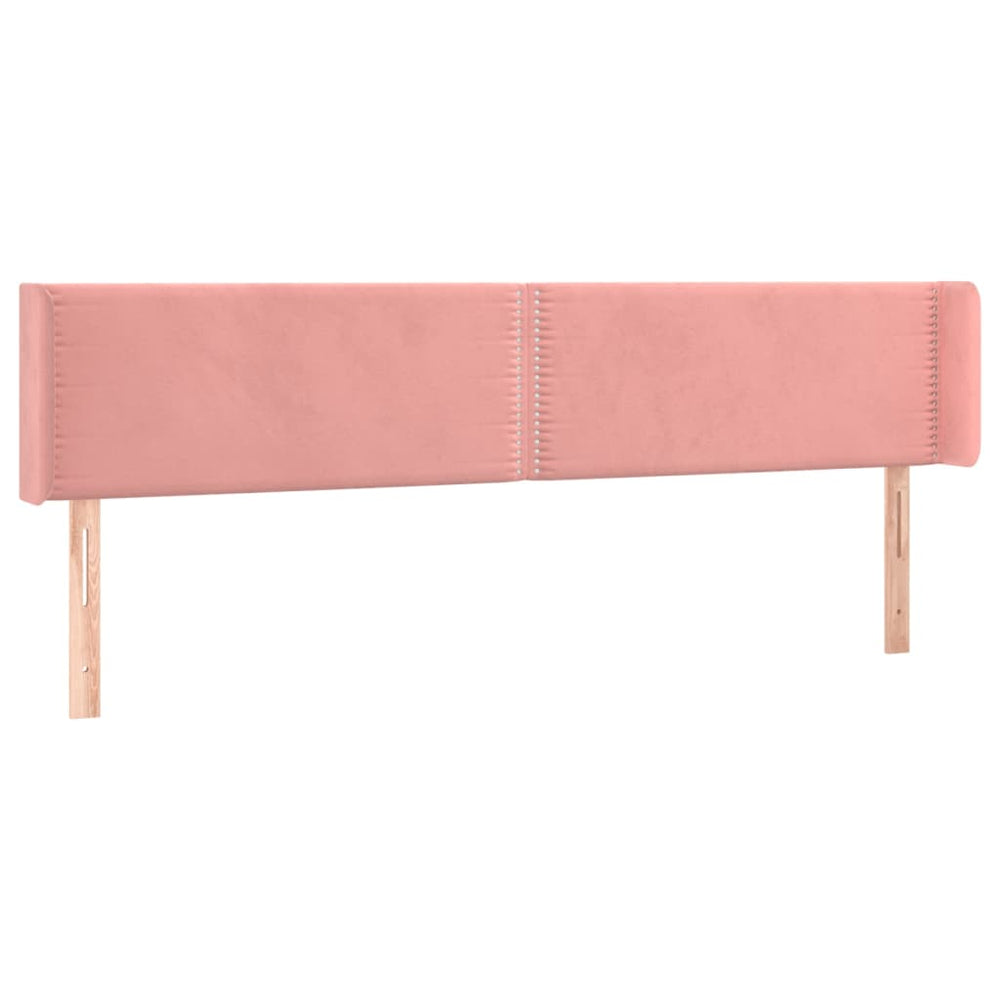 vidaXL Tête de lit à oreilles rose 203x16x78/88 cm velours