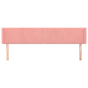 vidaXL Tête de lit à oreilles rose 203x16x78/88 cm velours