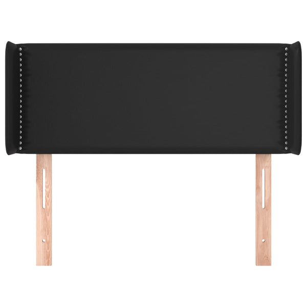 Kopfteil mit Ohren Schwarz 83x16x78/88 cm Kunstleder
