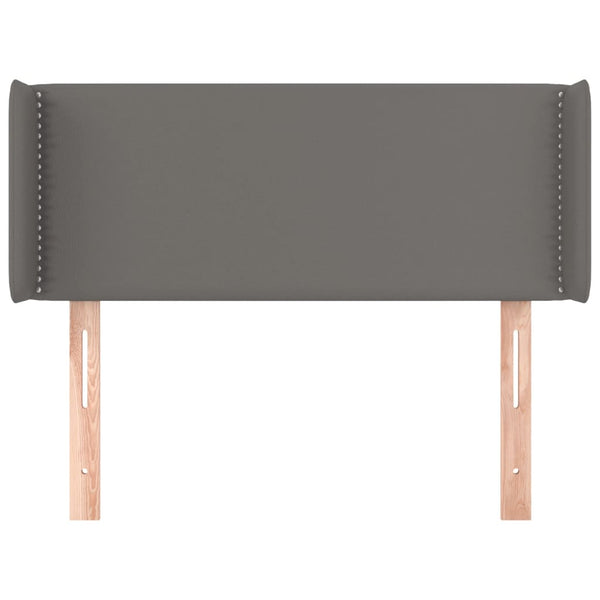 Kopfteil mit Ohren Grau 83x16x78/88 cm Kunstleder