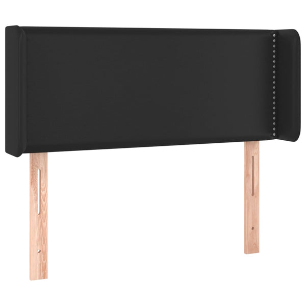 Kopfteil mit Ohren Schwarz 103x16x78/88 cm Kunstleder