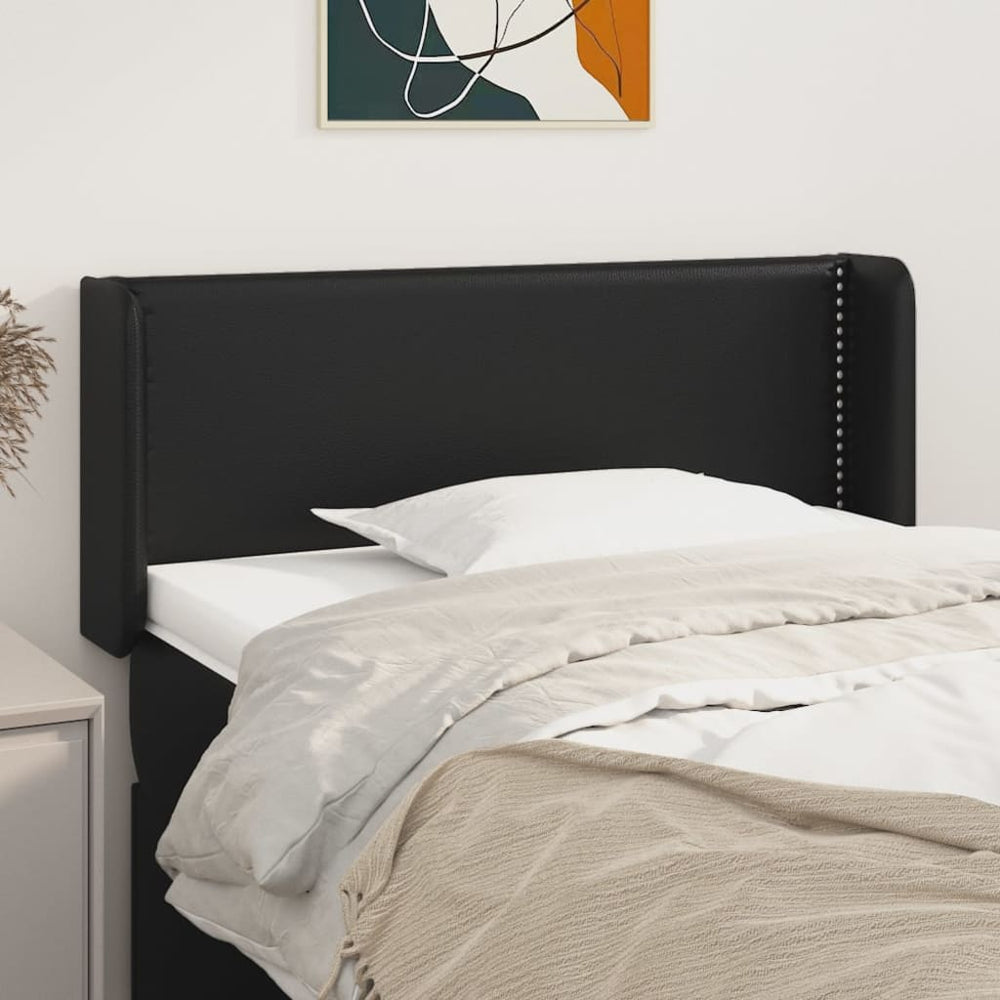 vidaXL Tête de lit à oreilles Noir 103x16x78/88 cm Similicuir
