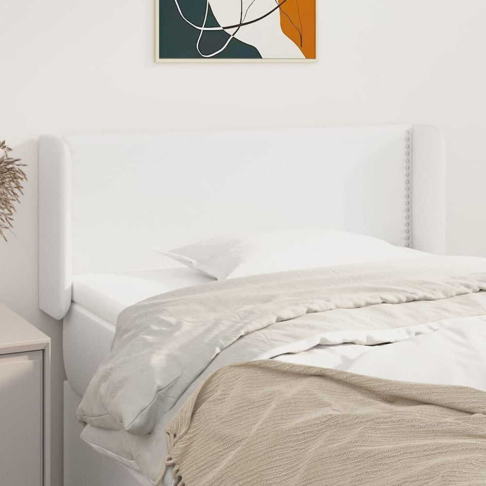 vidaXL Tête de lit à oreilles Blanc 103x16x78/88 cm Similicuir