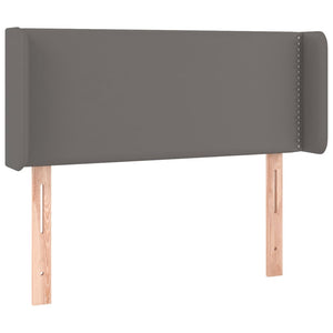 Kopfteil mit Ohren Grau 103x16x78/88 cm Kunstleder