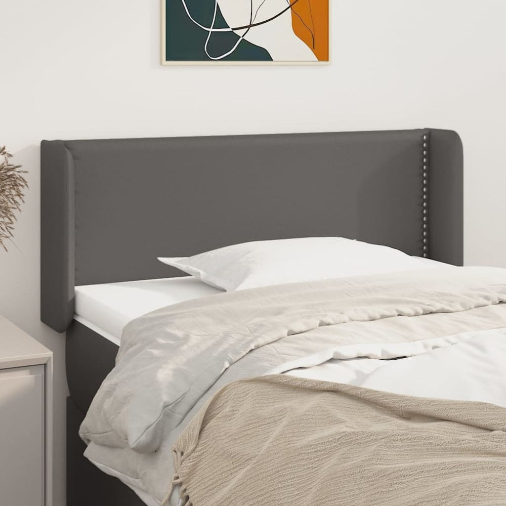 vidaXL Tête de lit à oreilles Gris 103x16x78/88 cm Similicuir