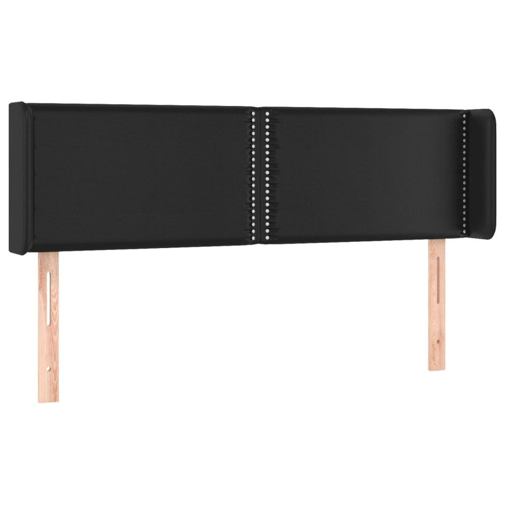 vidaXL Tête de lit à oreilles Noir 147x16x78/88 cm Similicuir