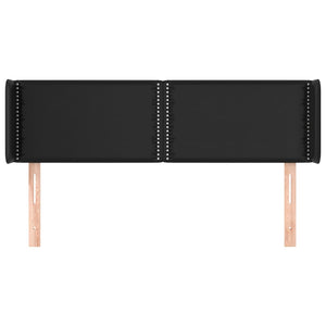 Kopfteil mit Ohren Schwarz 147x16x78/88 cm Kunstleder