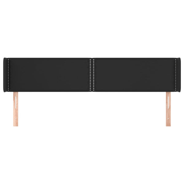 Kopfteil mit Ohren Schwarz 183x16x78/88 cm Kunstleder