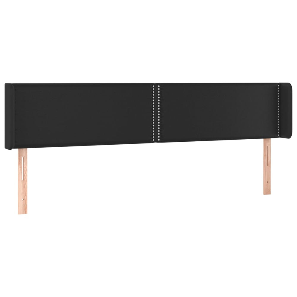 vidaXL Tête de lit à oreilles Noir 203x16x78/88 cm Similicuir