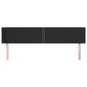 Kopfteil mit Ohren Schwarz 203x16x78/88 cm Kunstleder