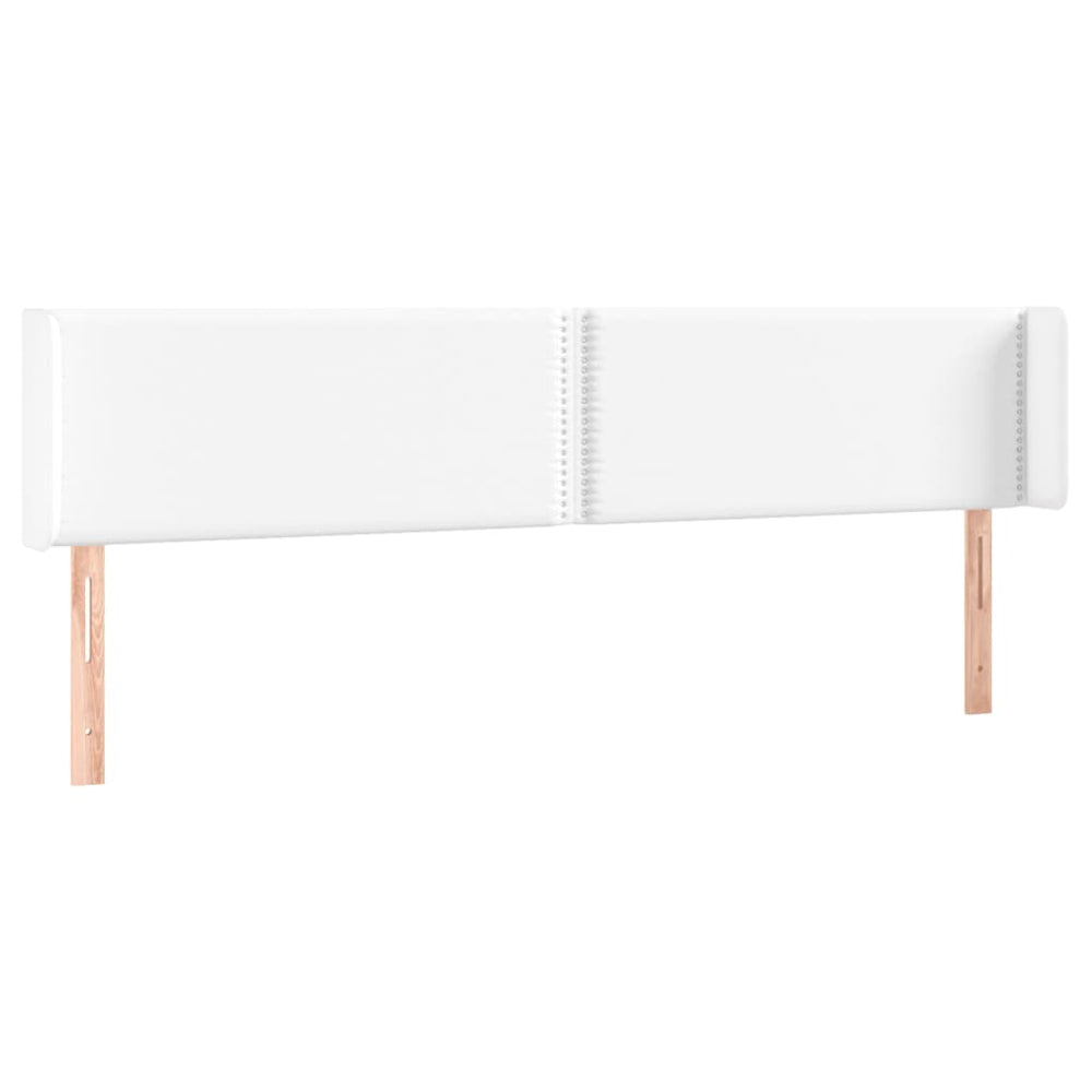 vidaXL Tête de lit avec oreilles Blanc 203x16x78/88 cm Similicuir