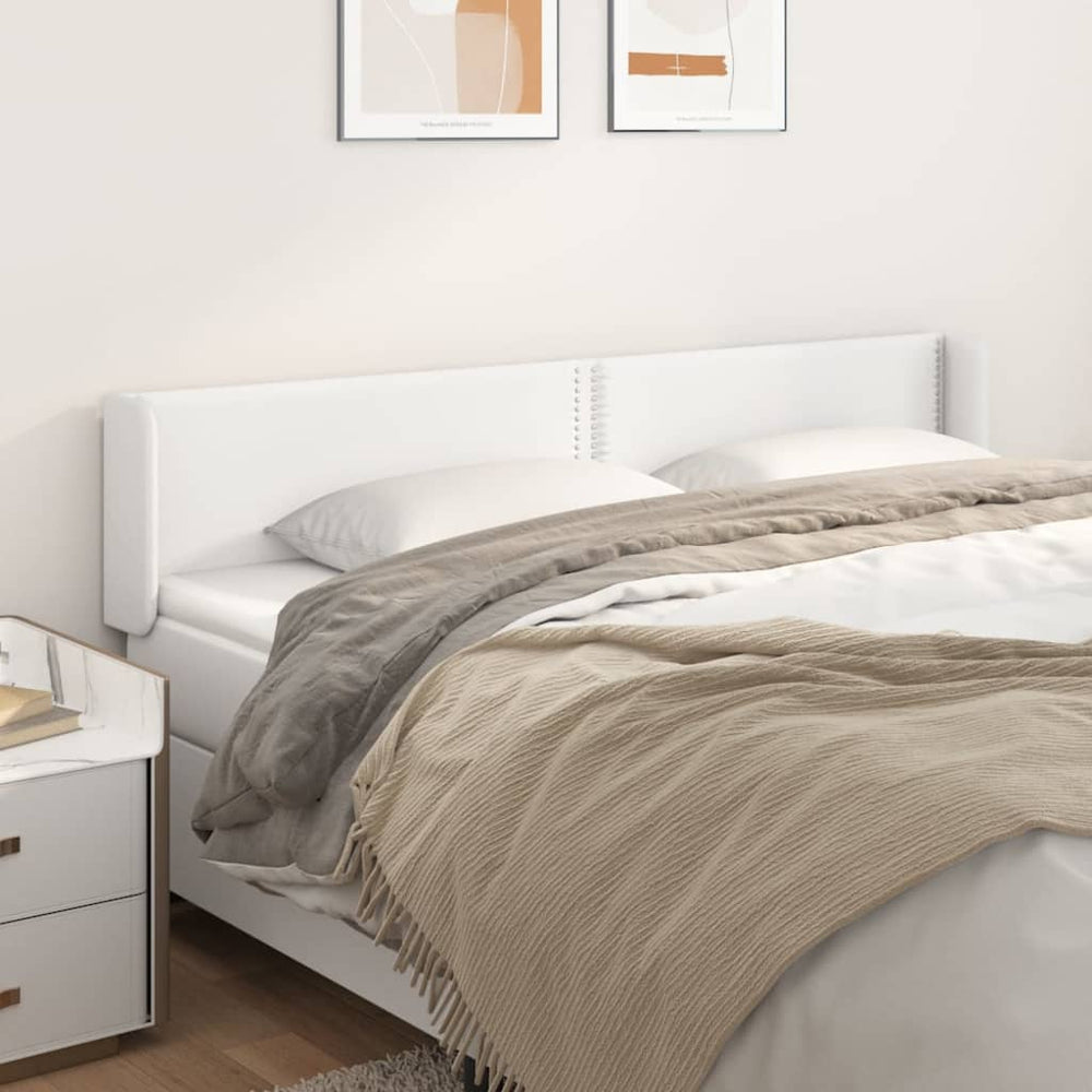 vidaXL Tête de lit avec oreilles Blanc 203x16x78/88 cm Similicuir