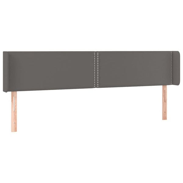 vidaXL Tête de lit à oreilles gris 203x16x78/88 cm similicuir