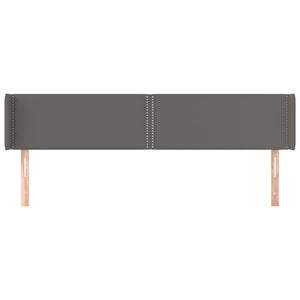 vidaXL Tête de lit à oreilles gris 203x16x78/88 cm similicuir