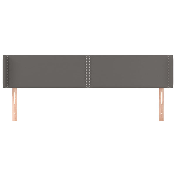 vidaXL Tête de lit à oreilles gris 203x16x78/88 cm similicuir