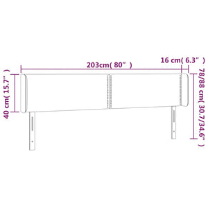 vidaXL Tête de lit à oreilles gris 203x16x78/88 cm similicuir