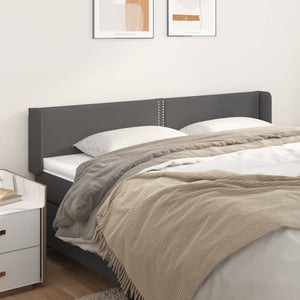 vidaXL Tête de lit à oreilles gris 203x16x78/88 cm similicuir