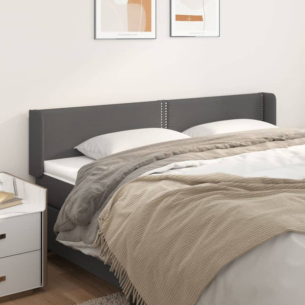 vidaXL Tête de lit à oreilles gris 203x16x78/88 cm similicuir