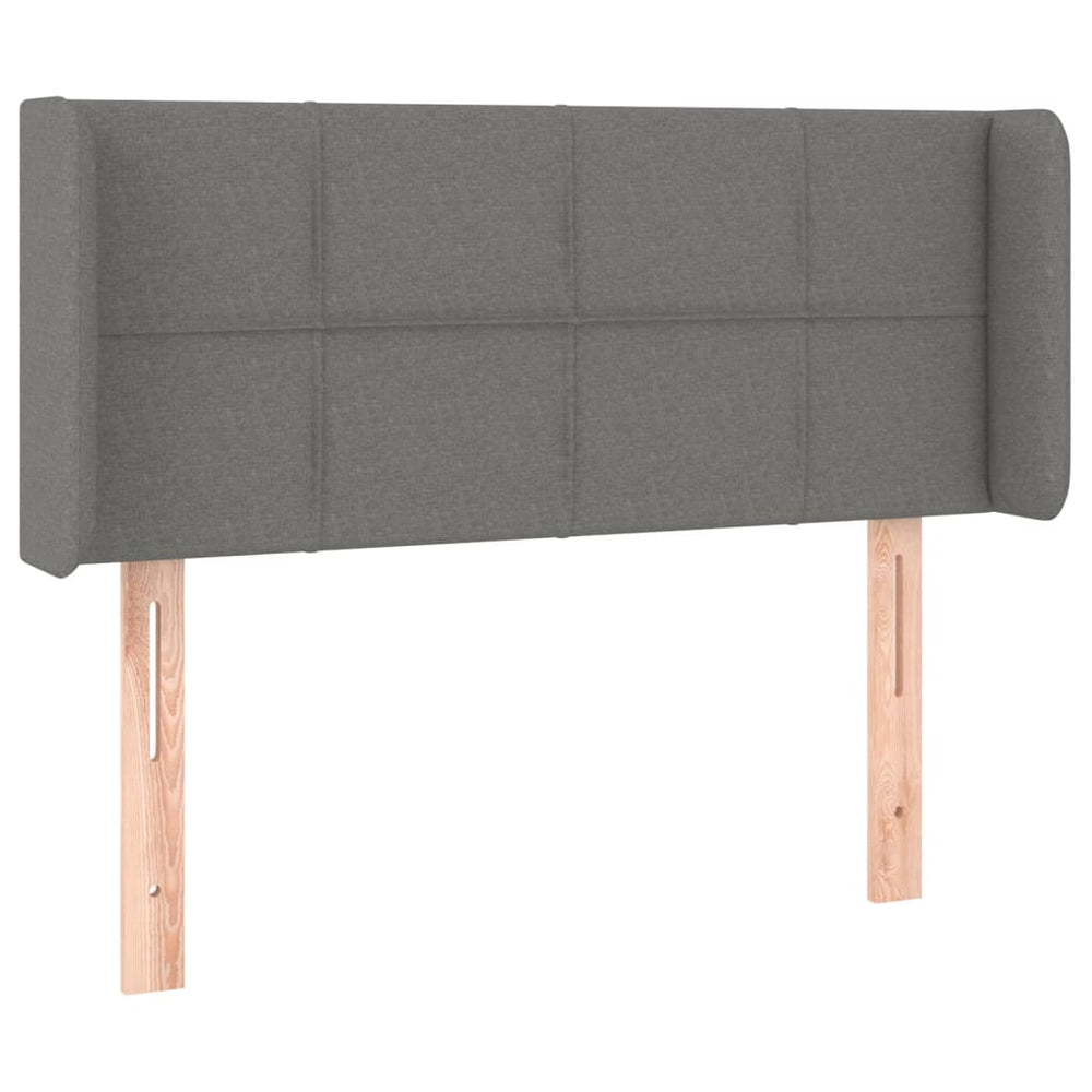 vidaXL Tête de lit à oreilles Gris foncé 83x16x78/88 cm Tissu