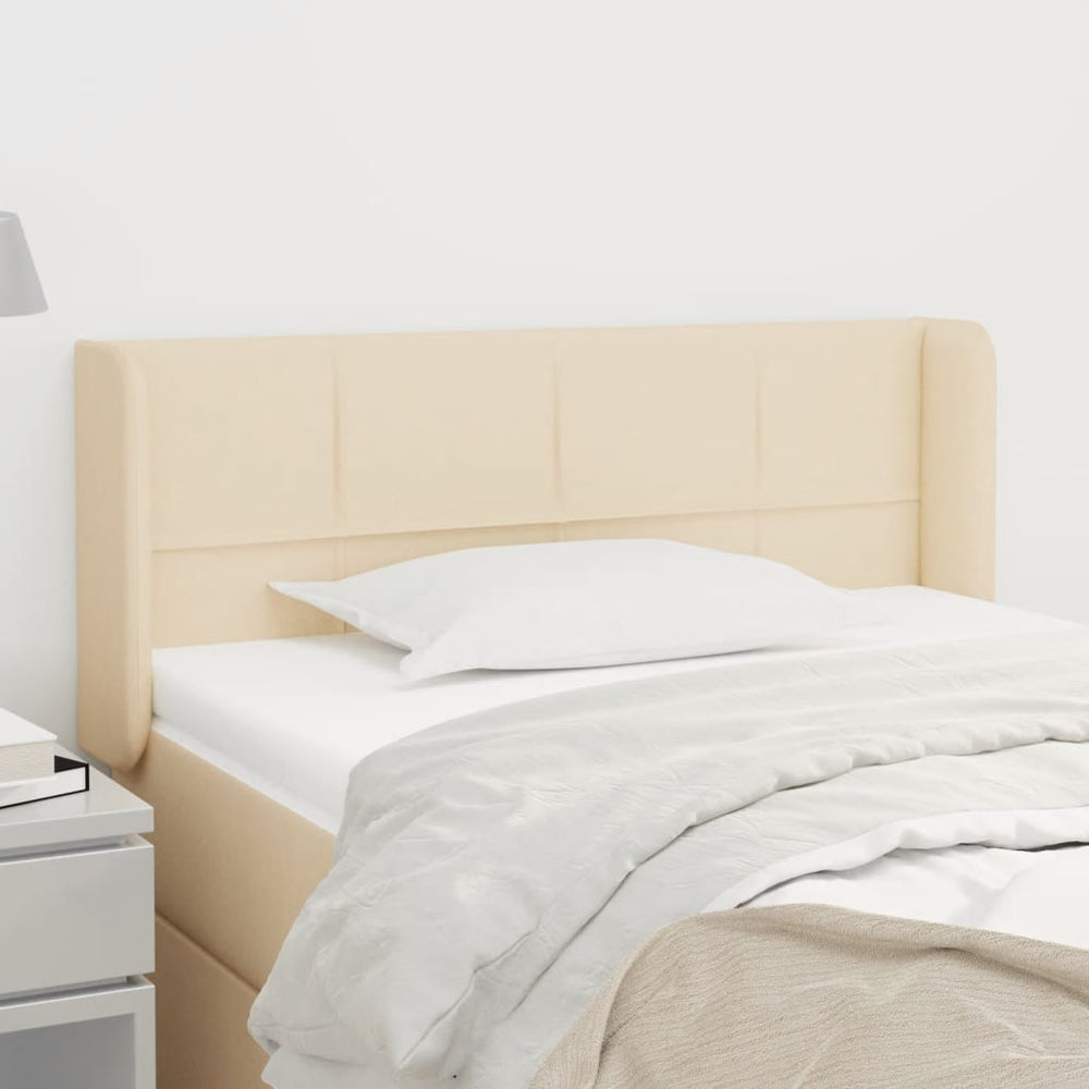 vidaXL Tête de lit à oreilles Crème 83x16x78/88 cm Tissu