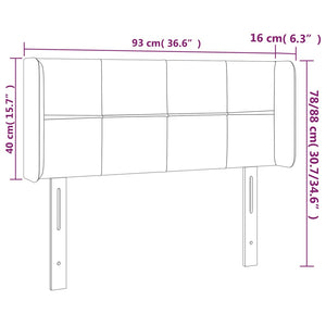 Kopfteil mit Ohren Schwarz 93x16x78/88 cm Stoff