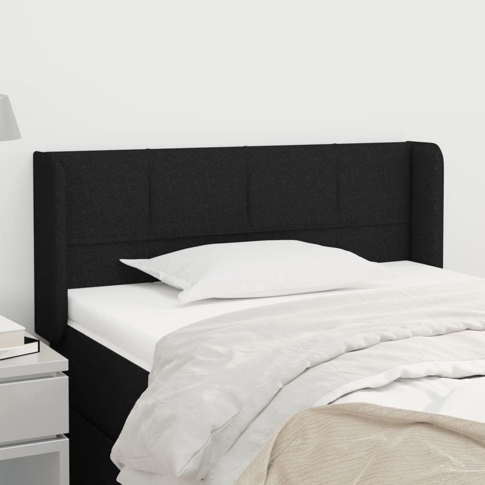 vidaXL Tête de lit à oreilles Noir 93x16x78/88 cm Tissu