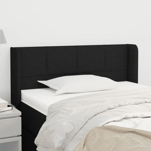 Kopfteil mit Ohren Schwarz 93x16x78/88 cm Stoff