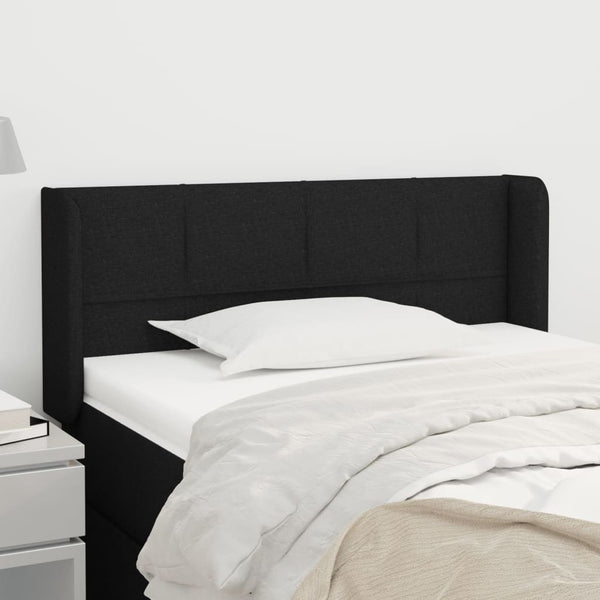 Kopfteil mit Ohren Schwarz 93x16x78/88 cm Stoff