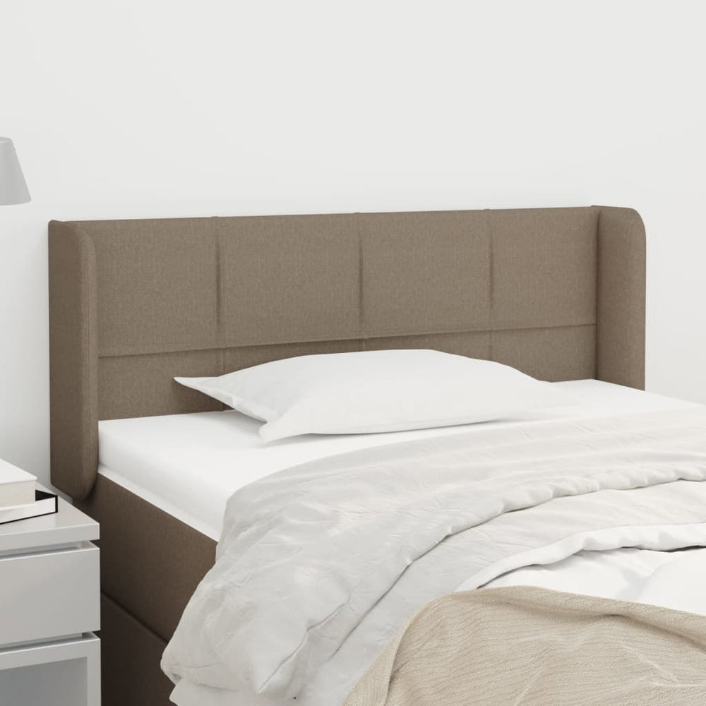 vidaXL Tête de lit à oreilles Taupe 93x16x78/88 cm Tissu