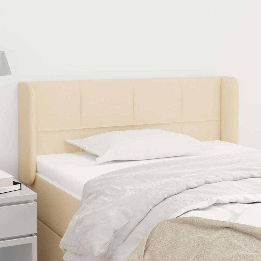 vidaXL Tête de lit à oreilles Crème 93x16x78/88 cm Tissu
