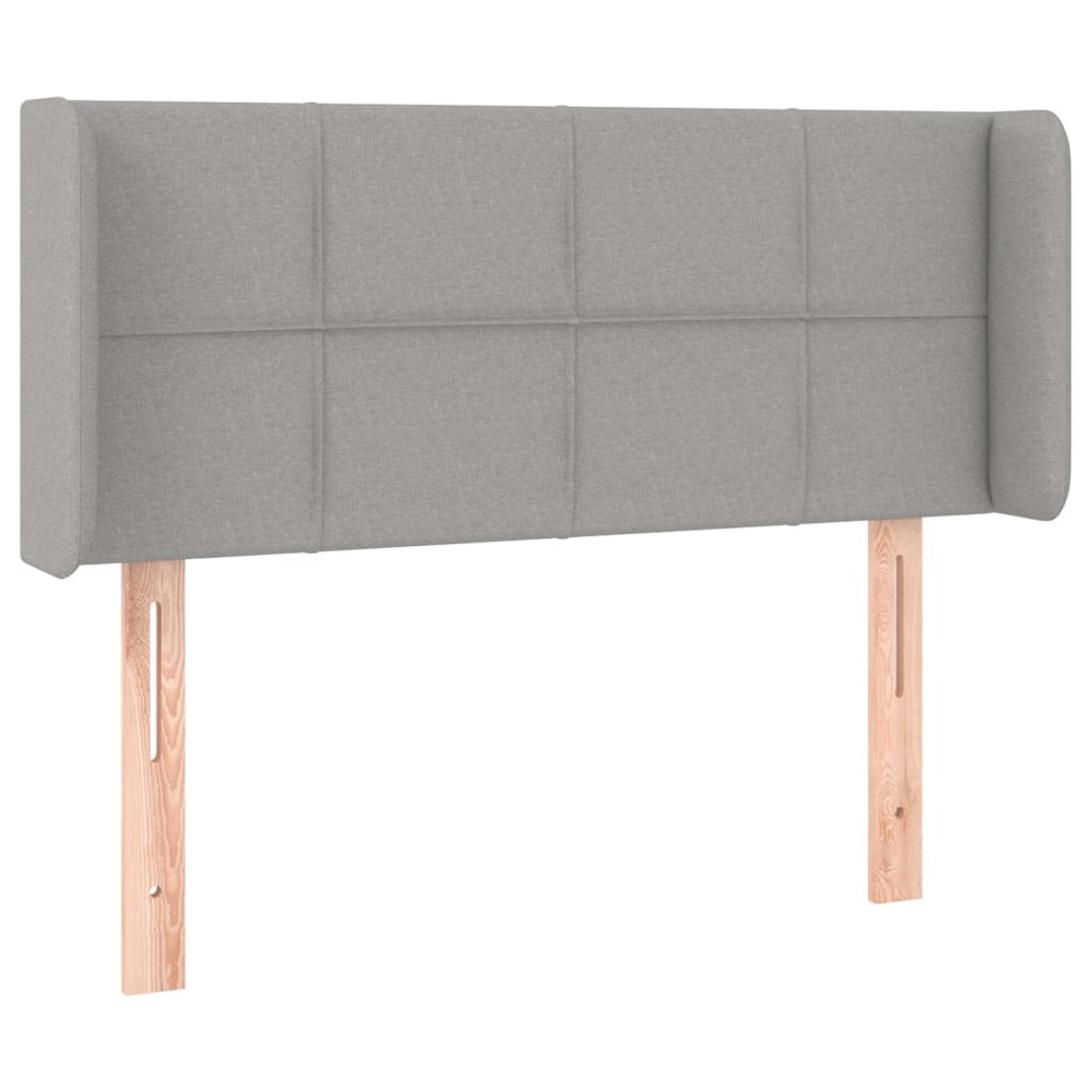 vidaXL Tête de lit à oreilles Gris clair 103x16x78/88 cm Tissu