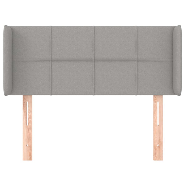 vidaXL Tête de lit à oreilles Gris clair 103x16x78/88 cm Tissu