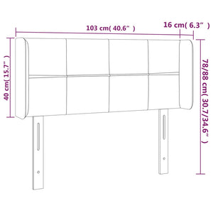 vidaXL Tête de lit à oreilles Gris clair 103x16x78/88 cm Tissu
