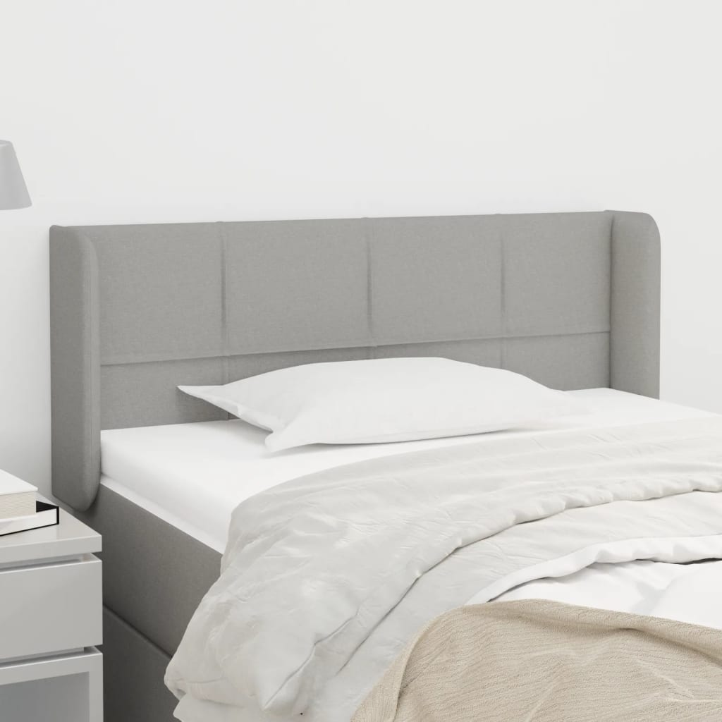 vidaXL Tête de lit à oreilles Gris clair 103x16x78/88 cm Tissu