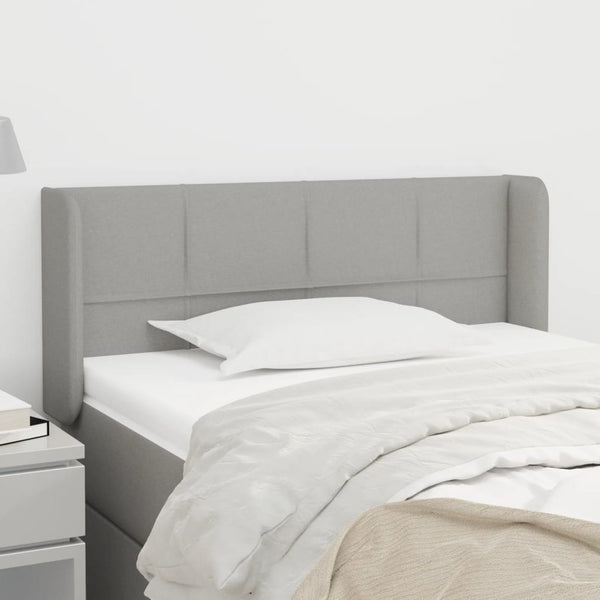vidaXL Tête de lit à oreilles Gris clair 103x16x78/88 cm Tissu