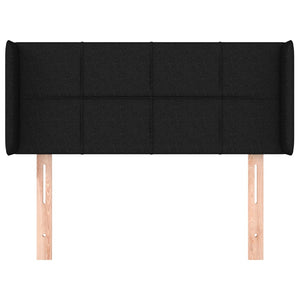 Kopfteil mit Ohren Schwarz 103x16x78/88 cm Stoff
