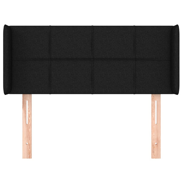 Kopfteil mit Ohren Schwarz 103x16x78/88 cm Stoff