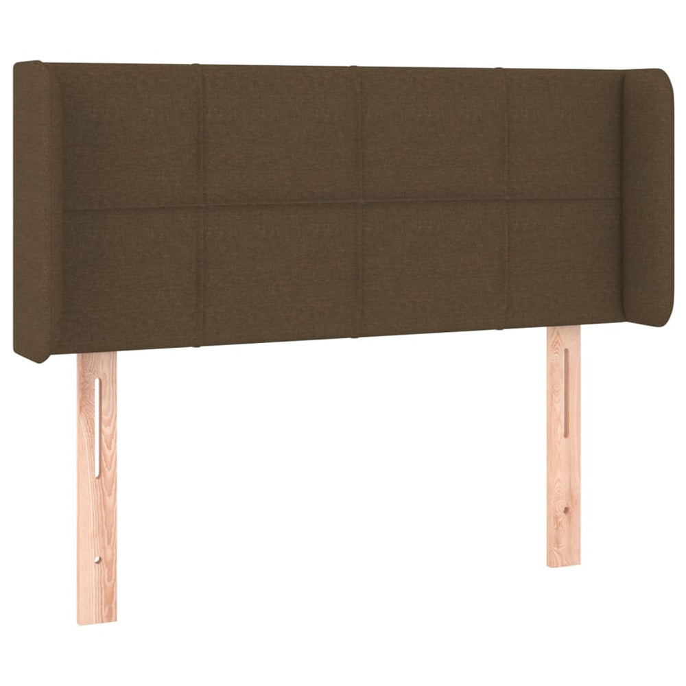 vidaXL Tête de lit avec oreilles Marron foncé 103x16x78/88 cm Tissu