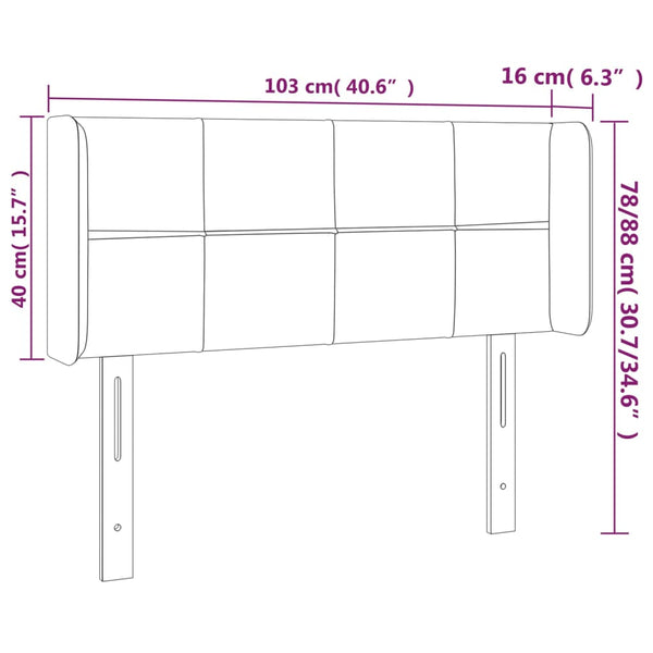 Kopfteil mit Ohren Dunkelbraun 103x16x78/88 cm Stoff
