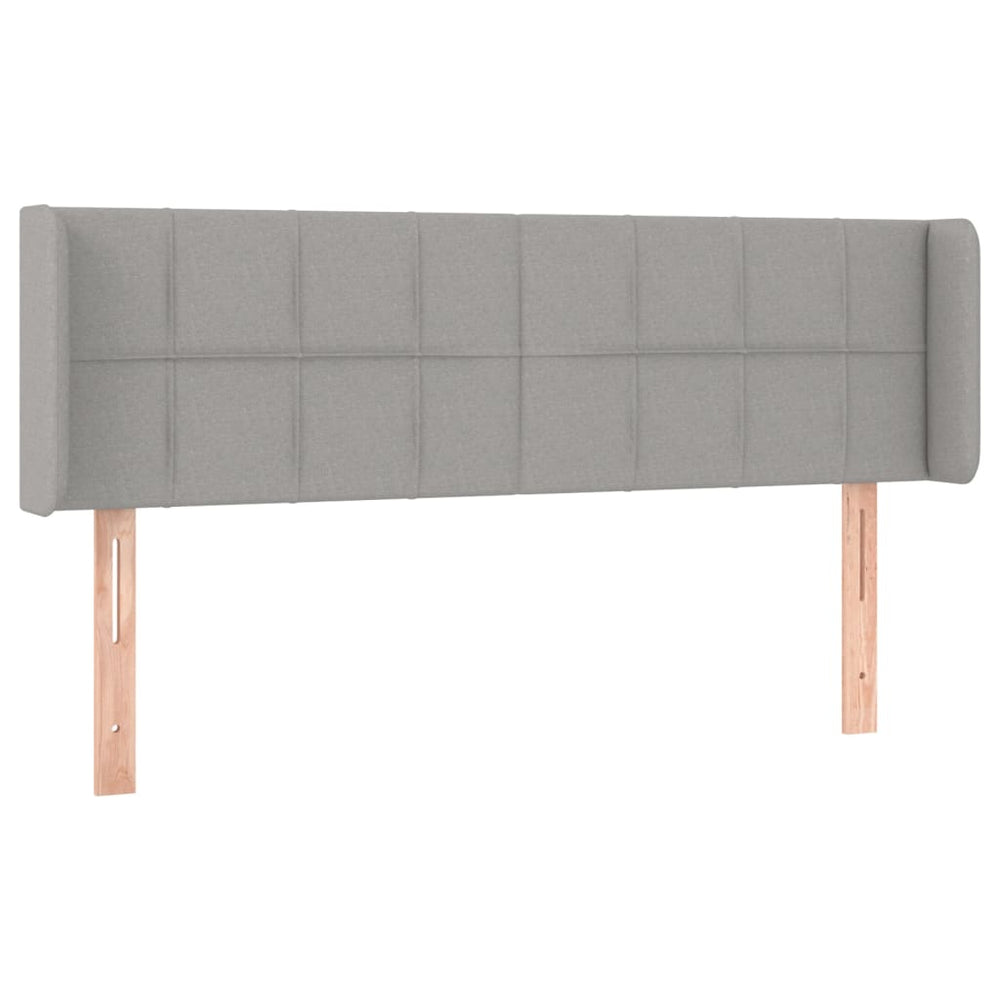 vidaXL Tête de lit à oreilles Gris clair 147x16x78/88 cm Tissu