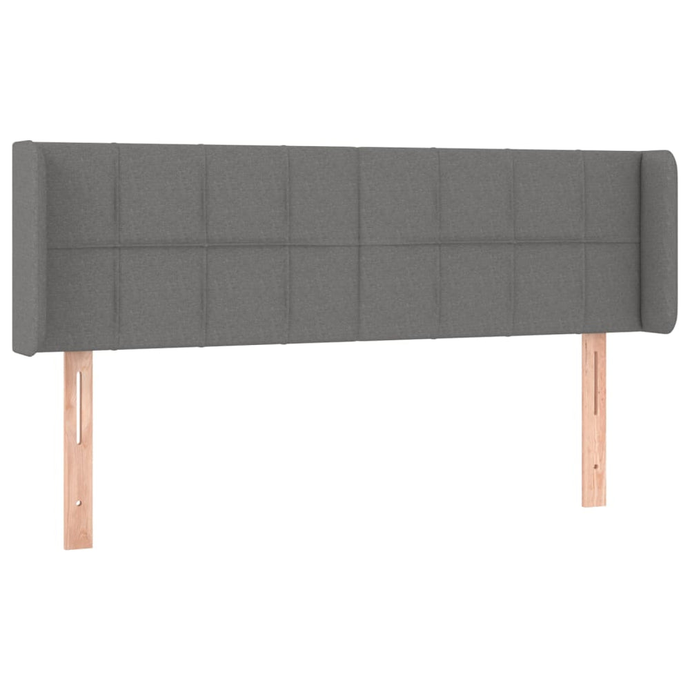 vidaXL Tête de lit à oreilles Gris foncé 147x16x78/88 cm Tissu