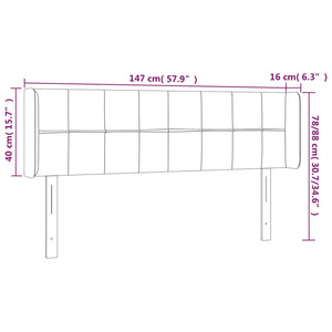 Kopfteil mit Ohren Dunkelgrau 147x16x78/88 cm Stoff