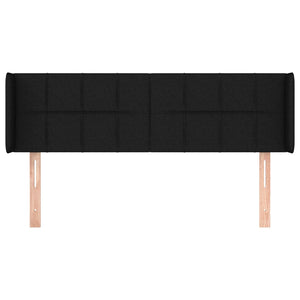 Kopfteil mit Ohren Schwarz 147x16x78/88 cm Stoff