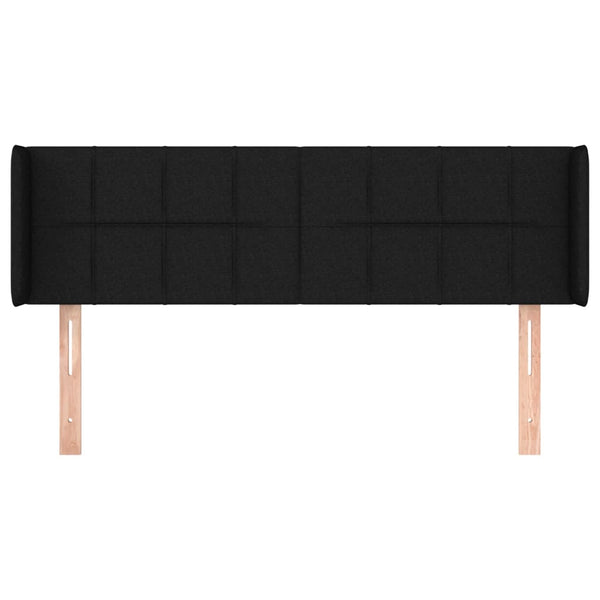 Kopfteil mit Ohren Schwarz 147x16x78/88 cm Stoff