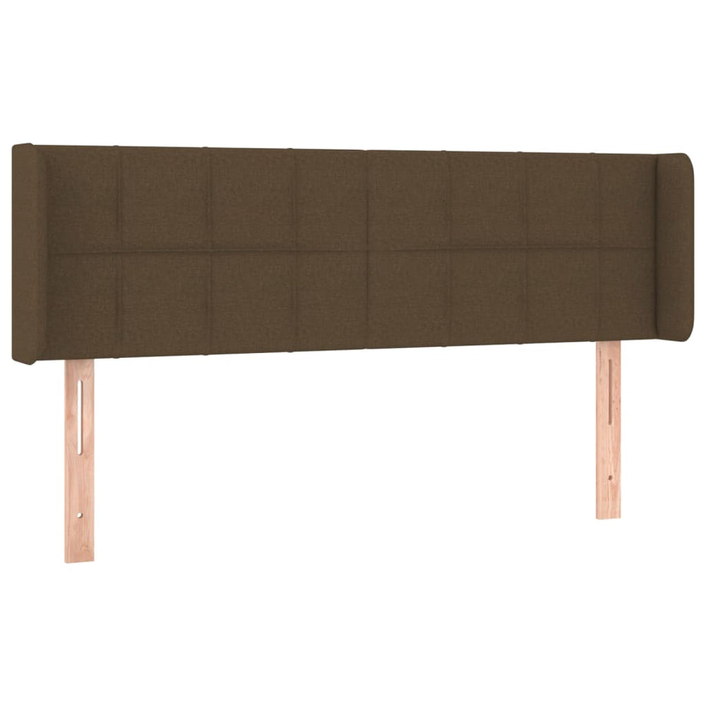vidaXL Tête de lit à oreilles Marron foncé 147x16x78/88 cm Tissu