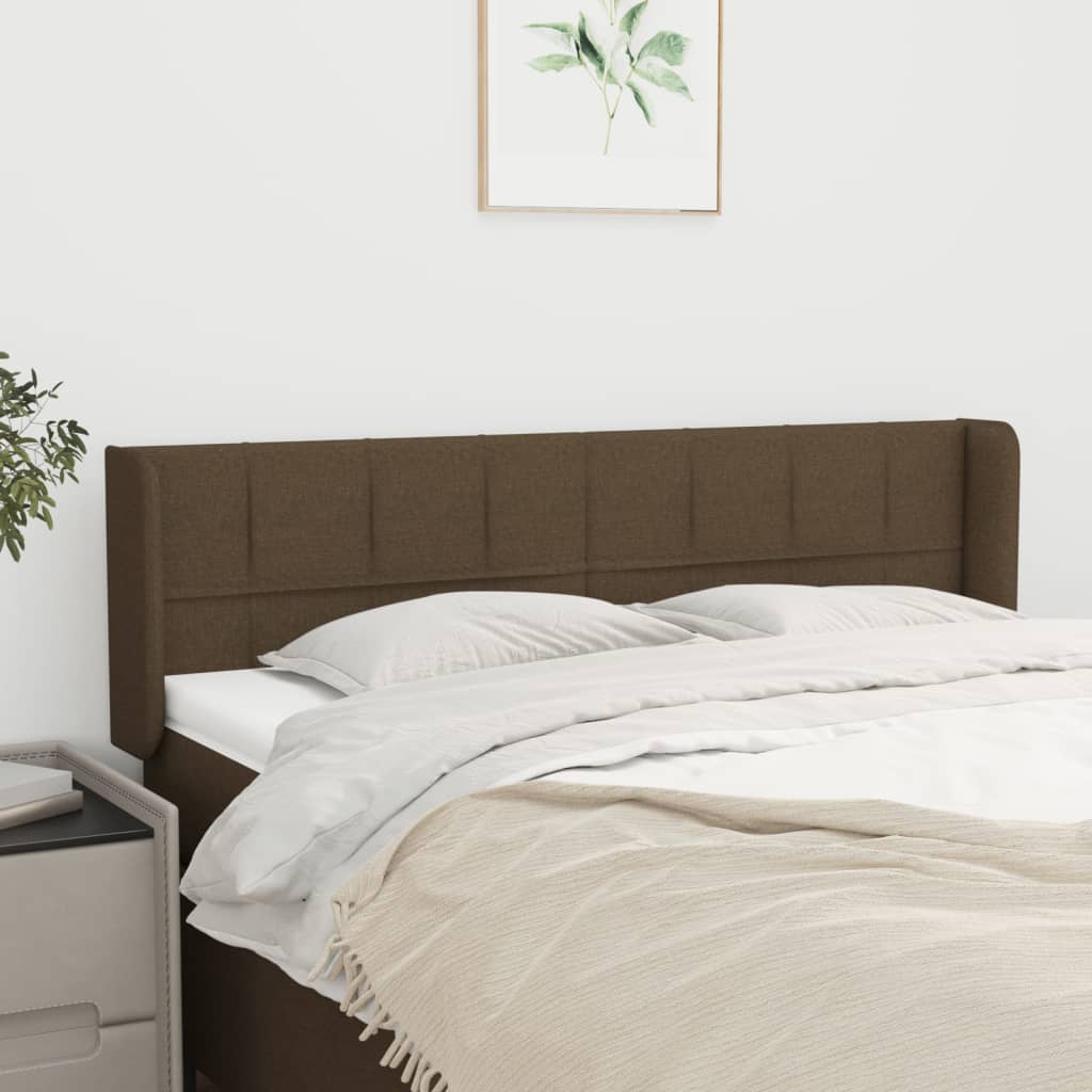 Kopfteil mit Ohren Dunkelbraun 147x16x78/88 cm Stoff