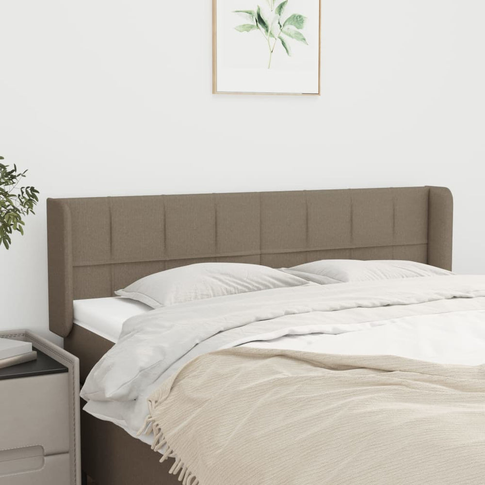 vidaXL Tête de lit à oreilles taupe 147x16x78/88 cm tissu