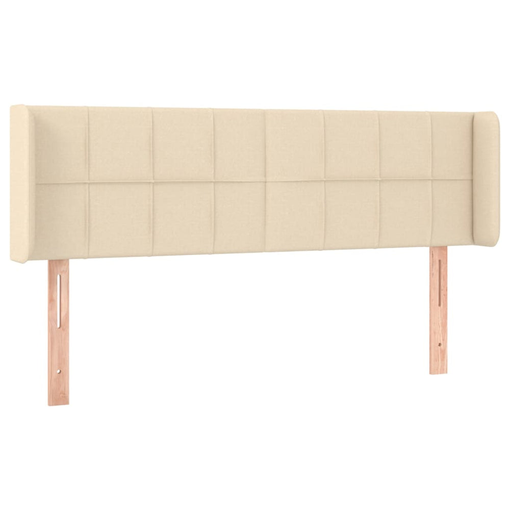 vidaXL Tête de lit à oreilles crème 147x16x78/88 cm Tissu